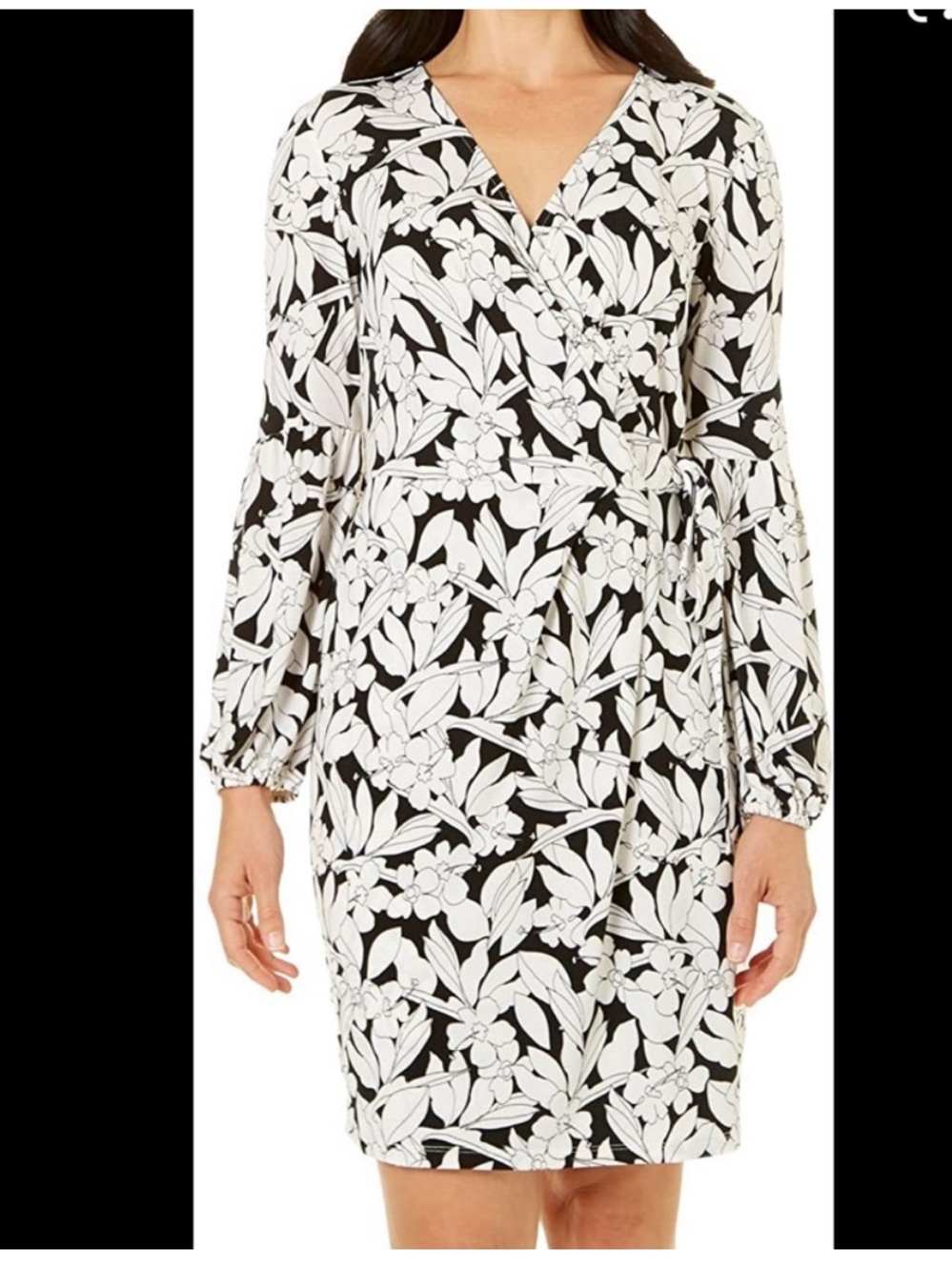 London Times Daffodil Garden Faux Wrap Dress